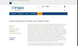 
							         Accelerating Medicines Partnership: Type 2 Diabetes Project | FNIH								  
							    