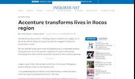 
							         Accenture transforms lives in Ilocos region | Inquirer Business								  
							    