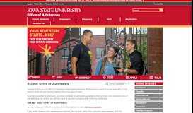 
							         Accept Offer of Admission | Iowa State University Admissions								  
							    
