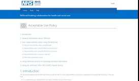 
							         Acceptable Use Policy - NHSmail 2 Portal - Home								  
							    