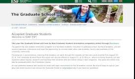 
							         Accepted Graduate Students | The Graduate School | ESF - SUNY ESF								  
							    
