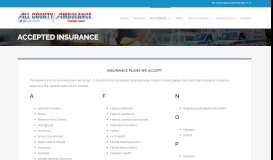 
							         Accepted Insurance – All County Ambulance								  
							    