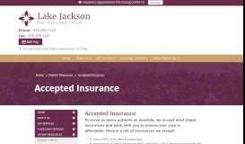 
							         Accepted Insurance | Lake Jackson ENT								  
							    