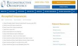 
							         Accepted Insurances | Reconstructive Orthopedics, Sewell, NJ								  
							    