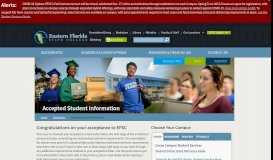 
							         Accepted Student Information - Eastern Florida State College								  
							    
