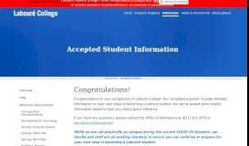 
							         Accepted Student Information | Labouré College								  
							    