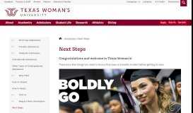 
							         Accepted Students - Admissions - Texas Woman's University								  
							    