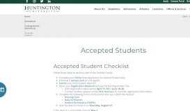 
							         Accepted Students | Huntington University, a Christian college of the ...								  
							    