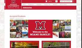 
							         Accepted Students - Miami University								  
							    