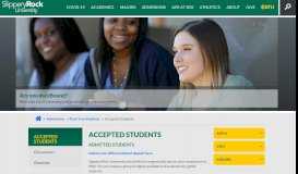 
							         Accepted Students | Slippery Rock University								  
							    