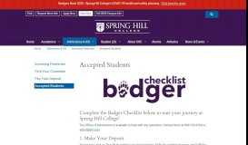 
							         Accepted Students | Spring Hill College								  
							    