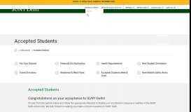 
							         Accepted Students - SUNY Delhi								  
							    