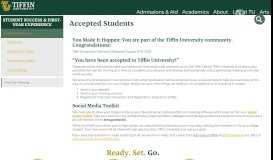 
							         Accepted Students | Tiffin University								  
							    