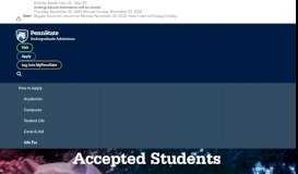 
							         Accepted Students - Undergraduate Admissions								  
							    