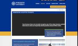 
							         Accepted Students | Worcester State University								  
							    