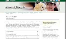 
							         Accepted Undergraduates | ESF - SUNY ESF								  
							    