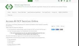 
							         Access All DCF Services Online - KLS - Kansas Legal Services								  
							    