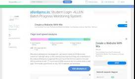 
							         Access allenbpms.in. Batch Progress Monitoring System								  
							    