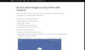 
							         Access and manage courses online with iTunes U - Apple Support								  
							    