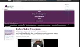 
							         Access and Student Recruitment : Durham Student Ambassadors ...								  
							    