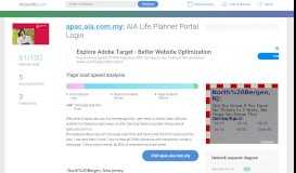 
							         Access apac.aia.com.my. AIA Life Planner Portal Login								  
							    