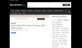 
							         Access Bank Recruitment 2019/2020 - Entry Level Vacancies on www ...								  
							    