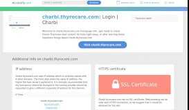 
							         Access charbi.thyrocare.com. Login | Charbi								  
							    