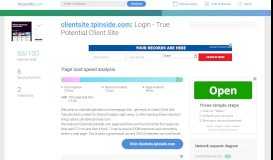 
							         Access clientsite.tpinside.com. Login - True Potential Client Site								  
							    