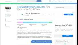 
							         Access constructionsupport.terex.com. Terex Construction Portal | Terex								  
							    