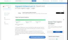 
							         Access dopagent.indiapost.gov.in. Department of Post Agent Login ...								  
							    