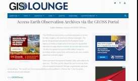 
							         Access Earth Observation Archives via the GEOSS Portal ~ GIS Lounge								  
							    