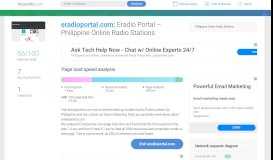 
							         Access eradioportal.com. Eradio Portal – Philippine Online Radio ...								  
							    