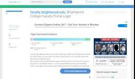 
							         Access faculty.brightwood.edu. Brightwood College Faculty Portal Login								  
							    