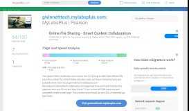 
							         Access gwinnetttech.mylabsplus.com. MyLabsPlus | Pearson								  
							    