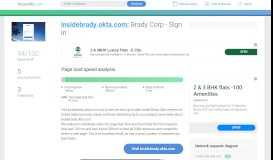 
							         Access insidebrady.okta.com. Brady Corp - Sign In								  
							    