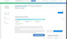 
							         Access intranet.yti.edu. YTI Career Institute - Secure Login								  
							    