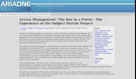 
							         Access Management: The Key to a Portal - The Experience of the ...								  
							    
