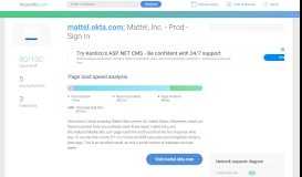 
							         Access mattel.okta.com. Mattel, Inc. - Prod - Sign In								  
							    