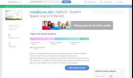 
							         Access moodle.uvs.edu. AdeKUS - Student Space: Log in to ...								  
							    