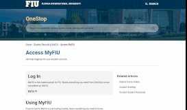 
							         Access MyFIU | OneStop | Florida International University								  
							    