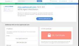 
							         Access nice.captioncall.com. NICE IEX WFM Agent WebStation								  
							    