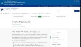 
							         Access Our Hospital Call Center | HealthONE								  
							    