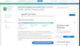 
							         Access partners.mygenesiscredit.com. Genesis Credit - Partner Portal ...								  
							    
