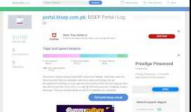 
							         Access portal.bisep.com.pk. BISEP Portal | Log in								  
							    