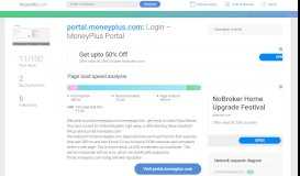 
							         Access portal.moneyplus.com. Login – MoneyPlus Portal								  
							    