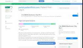 
							         Access portal.patientfirst.com. Patient First - Log in								  
							    