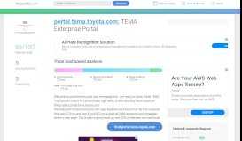 
							         Access portal.tema.toyota.com. TEMA Enterprise Portal								  
							    