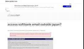 
							         access softbank email outside japan? - japan-guide.com forum								  
							    