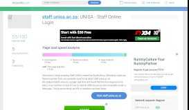 
							         Access staff.unisa.ac.za. UNISA - Staff Online Login								  
							    