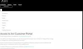 
							         Access to Avi Customer Portal - Avi Networks								  
							    